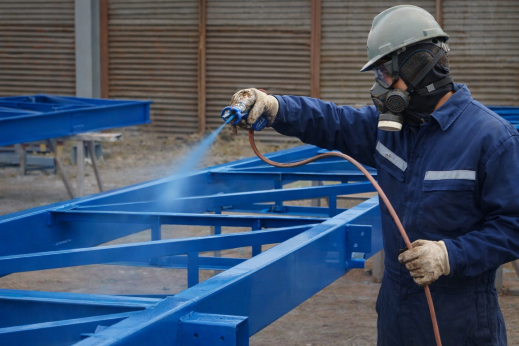 Aplicación de pintura líquida en estructuras metálicas Aplicación de pintura líquida en estructuras metálicas